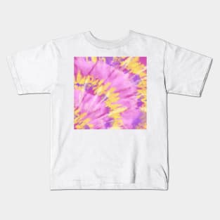 Tie Dye Sunburst Pink Purple Yellow Kids T-Shirt